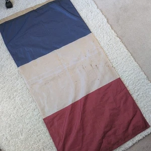 Large Vintage French Tricolour Ceremonial Flag Circa 1940 133cm X 67cm - Picture 1 of 8