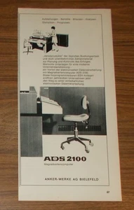 Seltene Werbung ANKER DATA SYSTEM ADS 2100 Buchungs- & Abrechnungsanlage #2 1969 - Bild 1 von 1