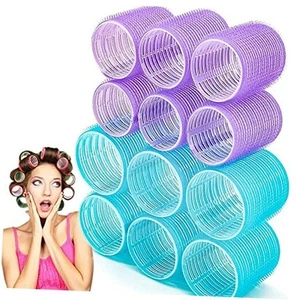 Hair Rollers Sets, 12 Pcs Self Grip Salon Hair Dressing 6XLarge+6XMedium - Picture 1 of 8