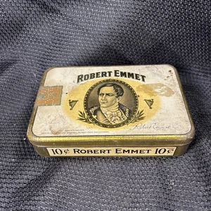 Robert Emmet Claro Brevas cigarro vintage lata de tabaco vacía Detroit Michigan - Imagen 1 de 11