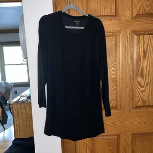 Damen Athleta Medium schwarz Sweatshirt Tunika Kleid Pullover Taschen - Bild 1 von 4