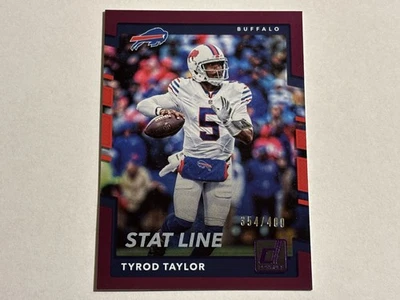 Panini Donruss Stat Line 2017 púrpura paralelo 354/400 Tyrod Taylor Jets Foto 1 de 2