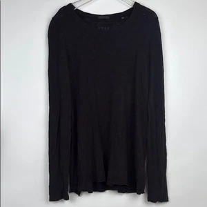 ATM Anthony Thomas Melillo Destroyed Long-Sleeve Distressed Top Black Size M - Picture 1 of 6