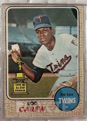 1968 Topps Rod Carew All Star Rookie Minnesota Twins Card Nm/Mt - Image 1 of 4