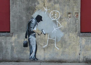 Banksy Grey Ghost 1 Street art on canvas premium 16 x 20 Print graffiti Venne - Picture 1 of 1