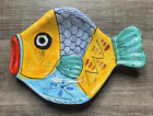 Vietri Desuir Fish Platter Hand Painted Italy Display or Serving 10x7.5