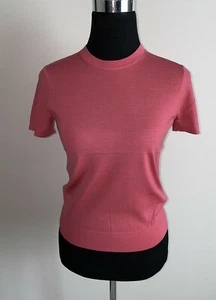 $225 NWT Theory Basic Tee Regal Wool Short Sleeve Watermelon Top sz P - Picture 1 of 8