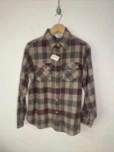 NOS Woolrich Woman Wool Plaid Button Down Shirt Woman's Size 15/16 Vintage - Picture 1 of 5