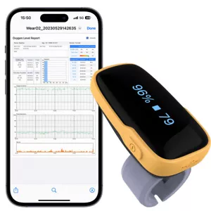 Wellue WearO2 Ring Pulse Oximeter Wearable Health Monitor Bluetooth Free App,AU - Picture 1 of 12