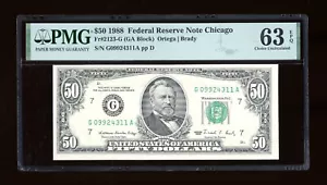 DBR 1988 $50 FRN Chicago Fr. 2123-G PMG 63 EPQ Serial G09924311A - Picture 1 of 2