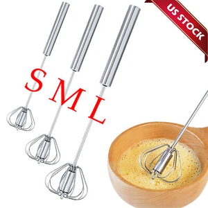 Semi-Automatic Egg Whisk Hand Push Egg Beater Stainless Steel Blender Mixer Whis - Picture 1 of 17