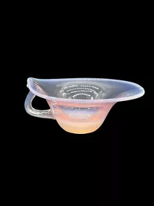 Vintage Fostoria Pink Coral Sand Hand Blown Glass Serving Cup With Handle - Picture 1 of 9