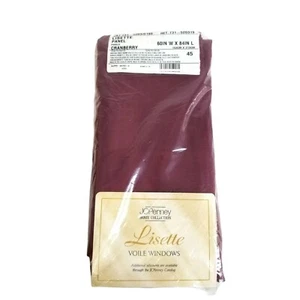 Vintage JC Penney Lissette Cranberry Curtain Panel Curtain Drape Home 84 In - Picture 1 of 10