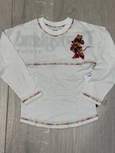 Disneyland Resort Minnie Mouse Regenbogen Garn Jugend (S) Spirit Trikot Neu mit Etikett - Bild 1 von 2