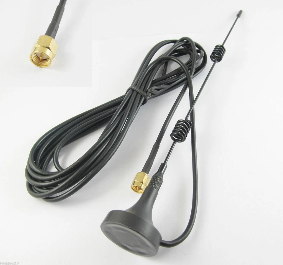 Antenna 2.4GHz 3dbi SMA Male Crimp RG174 1.5M Magnetic Base Wireless WLAN Signal - Image 1 of 1