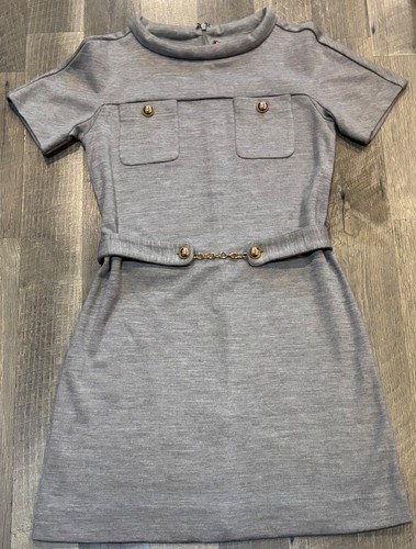 Tory Burch Mini Abito Lana Acrilico Grigio Taglia S