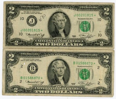 Usa-Federal Reserve ... P-461 ... (Fr-1935B,J) ..  2 Dollar .. 1976 ..  (~) *F+* - Image 1 of 2