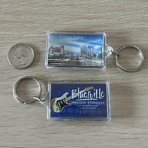 Lot of 2 Horseshoe Hotel Casino Center Mississippi Bluesville Keychain Key Ring - Picture 1 of 2