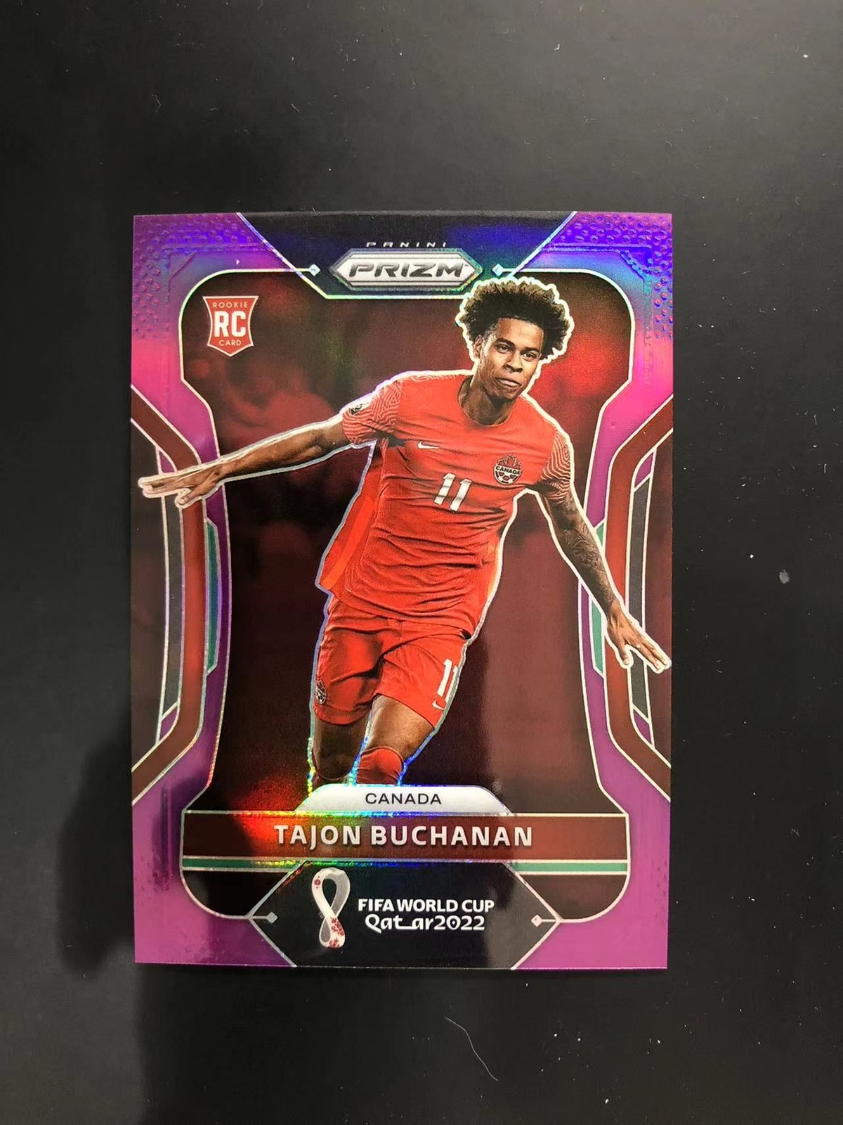 2022 Panini World Cup Prizm Tajon Buchanan Rookie RC purple 103/199 Canada Inter