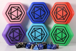 Dice Box for 7 Dice – Hexagon Magnetic Case, Lightweight, Vibrant Colors - Bild 1 von 46
