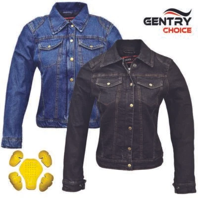 Jaqueta jeans feminina de motocicleta RIDERACT® corrida de estrada feminina - Imagem 1 de 4