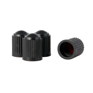 4pcs Black Plastic Valve Stem Caps Wheel Tire Dust Cover Car Truck SUV Bike ATV - Picture 1 of 5