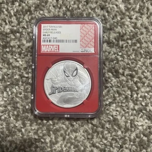 2017 $1 Tuvalu Spider Man NGC MS69 Silver Coin 1oz 999 Early Releases - Picture 1 of 2