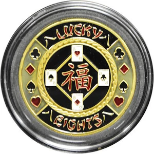 Protector protector de tarjetas de póquer de casino LUCKY EIGHTS - Imagen 1 de 1