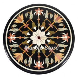Mesa de centro de mármol de 24" hecha a mano con incrustaciones Pietra Dura arte para decoración del hogar - Imagen 1 de 2