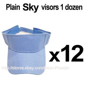 *** HIMMELBLAU *** GROSSHANDELMENGE 12 EINFACHE LEERE SOLIDE SPORT-SONNENBLENDEN - Bild 1 von 2