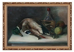 INGEBORG BENTHINE DEBOIS (1897-1970) bodegón con pato, pintura al óleo, Dinamarca - Imagen 1 de 6