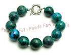 Natural 10/12mm Green Azurite Chrysocolla Gemstone Round Beads Bracelets 7.5''