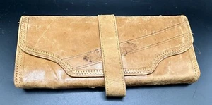 Vintage Victorian Period Hand Tooled Clutch Wallet Strap Closure - Picture 1 of 9