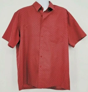 George Martin Contemporary XL Men's Casual Button Up Shirt Red Geometric Design - Picture 1 of 10