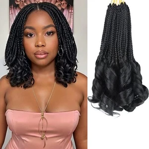 Crochet Hair for Women 10 Inch Crochet Braids Box Braids 10 Inch(Pack of 7) #1B - Picture 1 of 8
