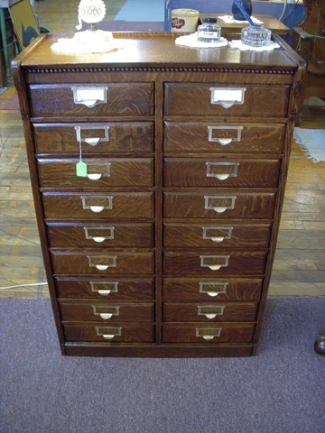 Antique Oak File Cabinet 18 drawer Macey co. 1900's industrial apothecary Cover