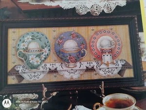 TEA TIME CROSS STITCH CHART PATTERN FROM MAGAZINE, A. PULLEN - Picture 1 of 2