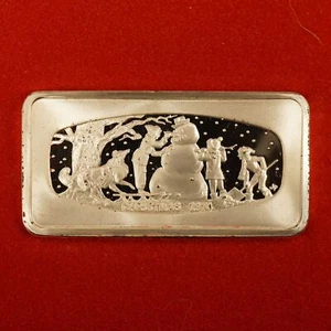 The Franklin Mint 1974 Christmas Ingot, 500 Grains Sterling Silver -Free Ship US - Picture 1 of 11