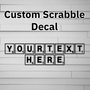 Scrabble Decalcomania Vinile Personalizzata Personalizzata per Auto Portatile Finestra Bicchiere Wat - Foto 1 di 7