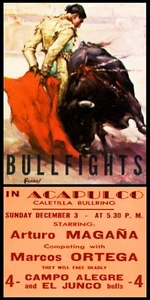 Bullfighting - Plaza De Toros De Acapulco #2 Canvas Art Poster 12"x 24 - Picture 1 of 1