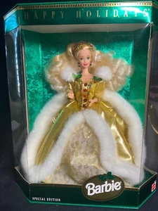 Vintage Happy Holidays Barbie Doll 1994 Mattel 12155 Special Edition NRFB - Picture 1 of 12