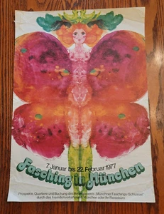 Vintage 1977 German Poster  Fasching in Munchen - Carnival in Munich - Picture 1 of 6