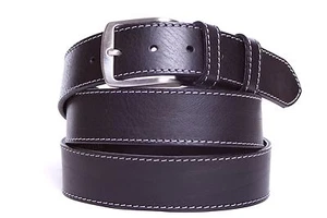 CINTURA UOMO PANCIONE OVER MAXI PELLE CON FIBBIA ARGENTO COL NERO art. 23X - Foto 1 di 1