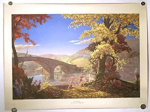 STAMPA LITOGRAFICA VINTAGE 1952 T.M. CLELAND 'ROMANCE' HARRIS STAMPA OFFSET TM ART - Foto 1 di 4