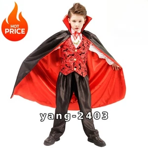 Kid Vampire Cosplay Suit Children Masquerade Uniform Clothing Halloween w/Cloak - Picture 1 of 9