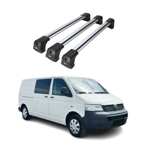 Dachträger Gepäckträger für VW T5 T6 2003-2024 Grundträger Aluminium Grau 3x - Bild 1 von 10