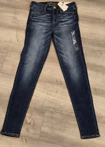 Womens American Eagle Outfitters Next Level Stretch High Rise Jeggings Size 4L - Picture 1 of 10