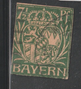 W**770* HUGE 1c STAMP SALE **** SCARCE BAVARIA CUT SQUARE BEAUTY - Picture 1 of 1