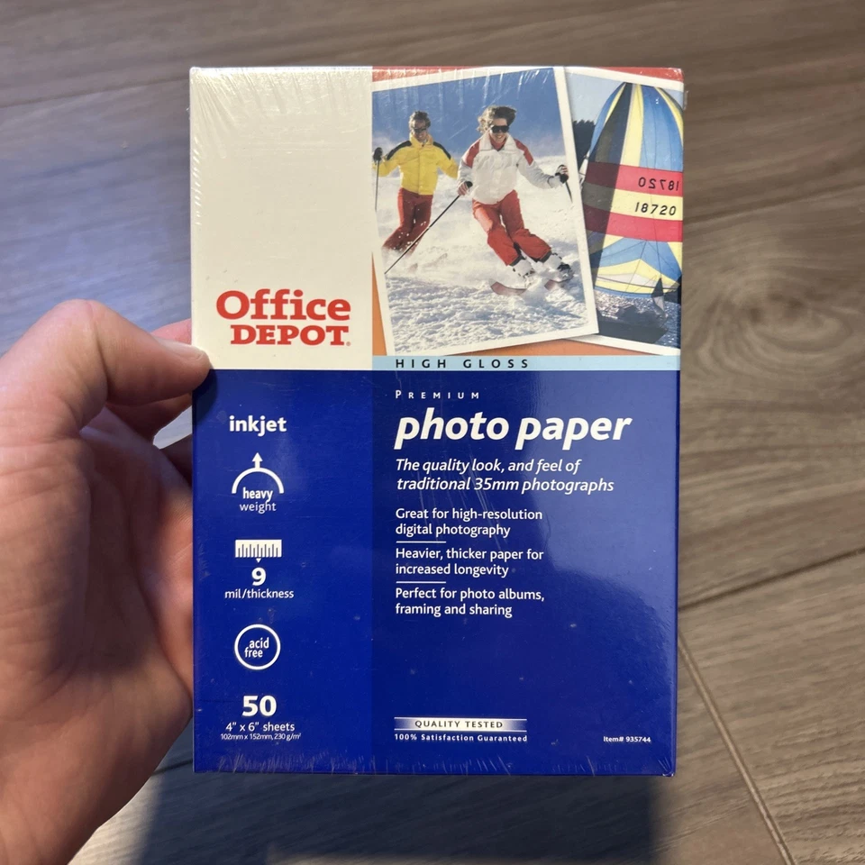 NEW Office Depot Photo Paper High Gloss for InkJet Printers Size 4"X6" 50 Sheets - Image 1 of 4