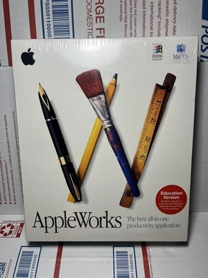 RARE NEW AND FACTORY SEALED AppleWorks 5 Software Version 5.0.3 MAC Windows - Image 1 of 3